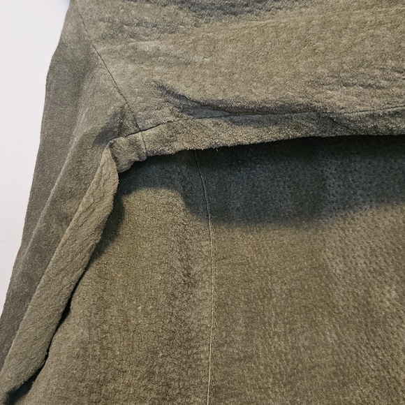 Vintage Live a Little Olive Suede Zip Jacket - Picture 5 of 12